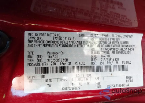 2017 Ford Focus Se from USA, damaged, VIN 1FADP3F24HL311437